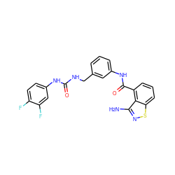 Nc1nsc2cccc(C(=O)Nc3cccc(CNC(=O)Nc4ccc(F)c(F)c4)c3)c12 ZINC000084653476