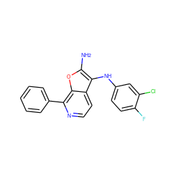 Nc1oc2c(-c3ccccc3)nccc2c1Nc1ccc(F)c(Cl)c1 ZINC000222993789