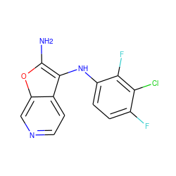 Nc1oc2cnccc2c1Nc1ccc(F)c(Cl)c1F ZINC000222977763