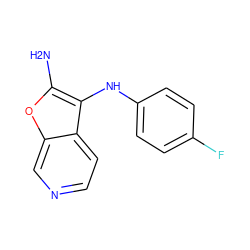 Nc1oc2cnccc2c1Nc1ccc(F)cc1 ZINC000222930388