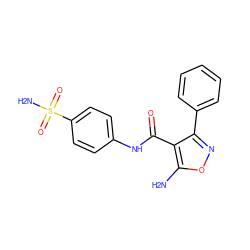 Nc1onc(-c2ccccc2)c1C(=O)Nc1ccc(S(N)(=O)=O)cc1 ZINC001772602151