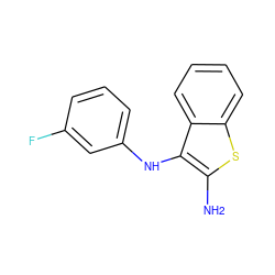 Nc1sc2ccccc2c1Nc1cccc(F)c1 ZINC000223028467