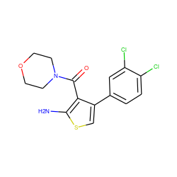 Nc1scc(-c2ccc(Cl)c(Cl)c2)c1C(=O)N1CCOCC1 ZINC000144065686