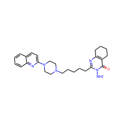 Nn1c(CCCCCN2CCN(c3ccc4ccccc4n3)CC2)nc2c(c1=O)CCCC2 ZINC000059854560