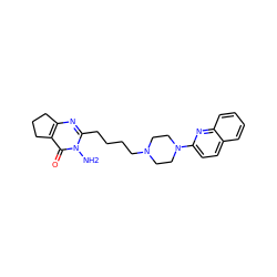 Nn1c(CCCCN2CCN(c3ccc4ccccc4n3)CC2)nc2c(c1=O)CCC2 ZINC000059855333