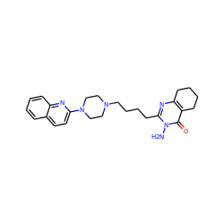 Nn1c(CCCCN2CCN(c3ccc4ccccc4n3)CC2)nc2c(c1=O)CCCC2 ZINC000043172197