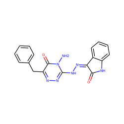 Nn1c(N/N=C2\C(=O)Nc3ccccc32)nnc(Cc2ccccc2)c1=O ZINC000084615330