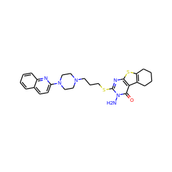 Nn1c(SCCCN2CCN(c3ccc4ccccc4n3)CC2)nc2sc3c(c2c1=O)CCCC3 ZINC000036411872