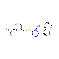 Nn1c(SCc2cccc([N+](=O)[O-])c2)nnc1-c1c[nH]c2ccccc12 ZINC000096258166