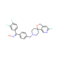 O/N=C(/c1ccc(CN2CCC3(CC2)OCc2cc(F)ncc23)cc1)c1ccc(F)c(F)c1 ZINC000100096449