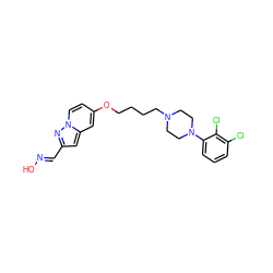 O/N=C/c1cc2cc(OCCCCN3CCN(c4cccc(Cl)c4Cl)CC3)ccn2n1 ZINC000169349770