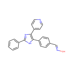 O/N=C/c1ccc(-c2[nH]c(-c3ccccc3)nc2-c2ccncc2)cc1 ZINC000028564088