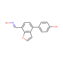 O/N=C/c1ccc(-c2ccc(O)cc2)c2ccoc12 ZINC000028819897