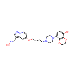 O/N=C/c1cnn2ccc(OCCCCN3CCN(c4ccc(O)c5c4OCCO5)CC3)cc12 ZINC001772607859