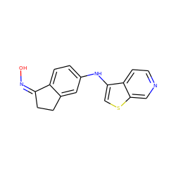 O/N=C1/CCc2cc(Nc3csc4cnccc34)ccc21 ZINC000102823750