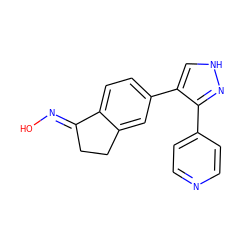 O/N=C1\CCc2cc(-c3c[nH]nc3-c3ccncc3)ccc21 ZINC000040979960