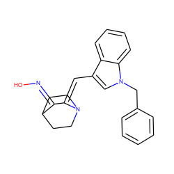 O/N=C1C(=C/c2cn(Cc3ccccc3)c3ccccc23)/N2CCC/1CC2 ZINC000101673091