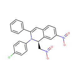 O=[N+]([O-])C[C@@H]1c2cc([N+](=O)[O-])ccc2C=C(c2ccccc2)N1c1ccc(Cl)cc1 ZINC000653801337