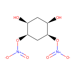 O=[N+]([O-])O[C@H]1C[C@@H](O[N+](=O)[O-])[C@@H](O)C[C@H]1O ZINC000043071368