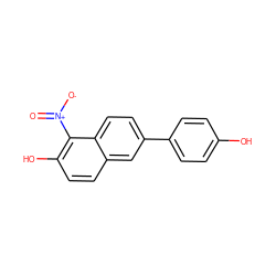 O=[N+]([O-])c1c(O)ccc2cc(-c3ccc(O)cc3)ccc12 ZINC000013645031