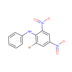 O=[N+]([O-])c1cc(Br)c(Nc2ccccc2)c([N+](=O)[O-])c1 ZINC000004183729