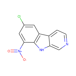 O=[N+]([O-])c1cc(Cl)cc2c1[nH]c1cnccc12 ZINC000100832714