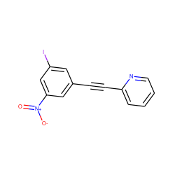 O=[N+]([O-])c1cc(I)cc(C#Cc2ccccn2)c1 ZINC000071295623