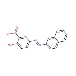 O=[N+]([O-])c1cc(N=Nc2ccc3ccccc3c2)ccc1O ZINC000013119023