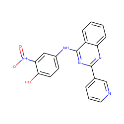 O=[N+]([O-])c1cc(Nc2nc(-c3cccnc3)nc3ccccc23)ccc1O ZINC001772636991