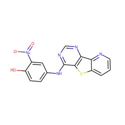 O=[N+]([O-])c1cc(Nc2ncnc3c2sc2cccnc23)ccc1O ZINC000095574191