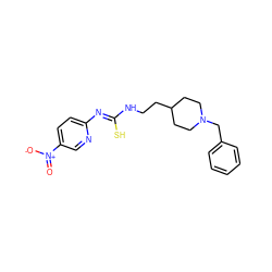 O=[N+]([O-])c1ccc(/N=C(\S)NCCC2CCN(Cc3ccccc3)CC2)nc1 ZINC000013734812