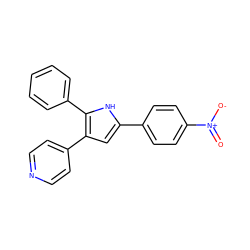 O=[N+]([O-])c1ccc(-c2cc(-c3ccncc3)c(-c3ccccc3)[nH]2)cc1 ZINC000003832045