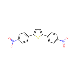 O=[N+]([O-])c1ccc(-c2ccc(-c3ccc([N+](=O)[O-])cc3)s2)cc1 ZINC000003107517