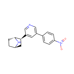 O=[N+]([O-])c1ccc(-c2cncc([C@H]3C[C@H]4CC[C@H]3N4)c2)cc1 ZINC000261086525