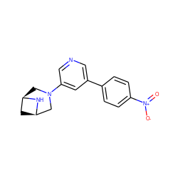 O=[N+]([O-])c1ccc(-c2cncc(N3C[C@@H]4C[C@H](C3)N4)c2)cc1 ZINC000473147442