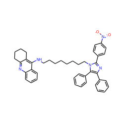 O=[N+]([O-])c1ccc(-c2nc(-c3ccccc3)c(-c3ccccc3)n2CCCCCCCCNc2c3c(nc4ccccc24)CCCC3)cc1 ZINC000095587847