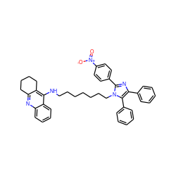 O=[N+]([O-])c1ccc(-c2nc(-c3ccccc3)c(-c3ccccc3)n2CCCCCCCNc2c3c(nc4ccccc24)CCCC3)cc1 ZINC000095588123