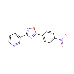 O=[N+]([O-])c1ccc(-c2nc(-c3cccnc3)no2)cc1 ZINC000000042401