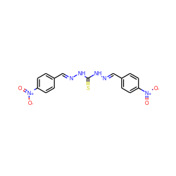 O=[N+]([O-])c1ccc(C=NNC(=S)NN=Cc2ccc([N+](=O)[O-])cc2)cc1 ZINC000017312269