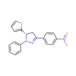 O=[N+]([O-])c1ccc(C2=NN(c3ccccc3)[C@H](c3ccco3)C2)cc1 ZINC000004265718