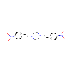 O=[N+]([O-])c1ccc(CCN2CCN(CCc3ccc([N+](=O)[O-])cc3)CC2)cc1 ZINC000051180806