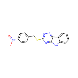 O=[N+]([O-])c1ccc(CSc2nnc3c(n2)[nH]c2ccccc23)cc1 ZINC000005731718