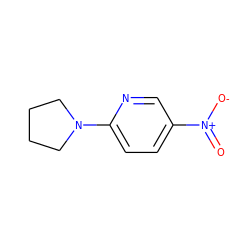 O=[N+]([O-])c1ccc(N2CCCC2)nc1 ZINC000019645556