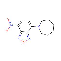 O=[N+]([O-])c1ccc(N2CCCCCC2)c2nonc12 ZINC000004006786