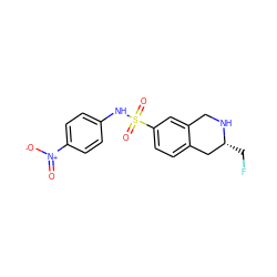 O=[N+]([O-])c1ccc(NS(=O)(=O)c2ccc3c(c2)CN[C@H](CF)C3)cc1 ZINC000013581961