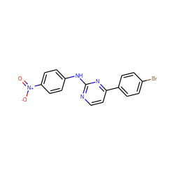 O=[N+]([O-])c1ccc(Nc2nccc(-c3ccc(Br)cc3)n2)cc1 ZINC000103300962