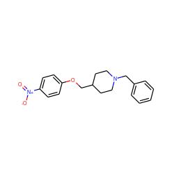 O=[N+]([O-])c1ccc(OCC2CCN(Cc3ccccc3)CC2)cc1 ZINC000000014955