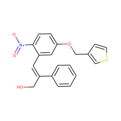 O=[N+]([O-])c1ccc(OCc2ccsc2)cc1/C=C(/CO)c1ccccc1 ZINC000013780372