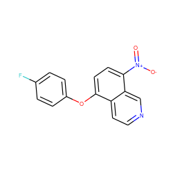 O=[N+]([O-])c1ccc(Oc2ccc(F)cc2)c2ccncc12 ZINC000003449792