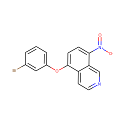 O=[N+]([O-])c1ccc(Oc2cccc(Br)c2)c2ccncc12 ZINC000003451459